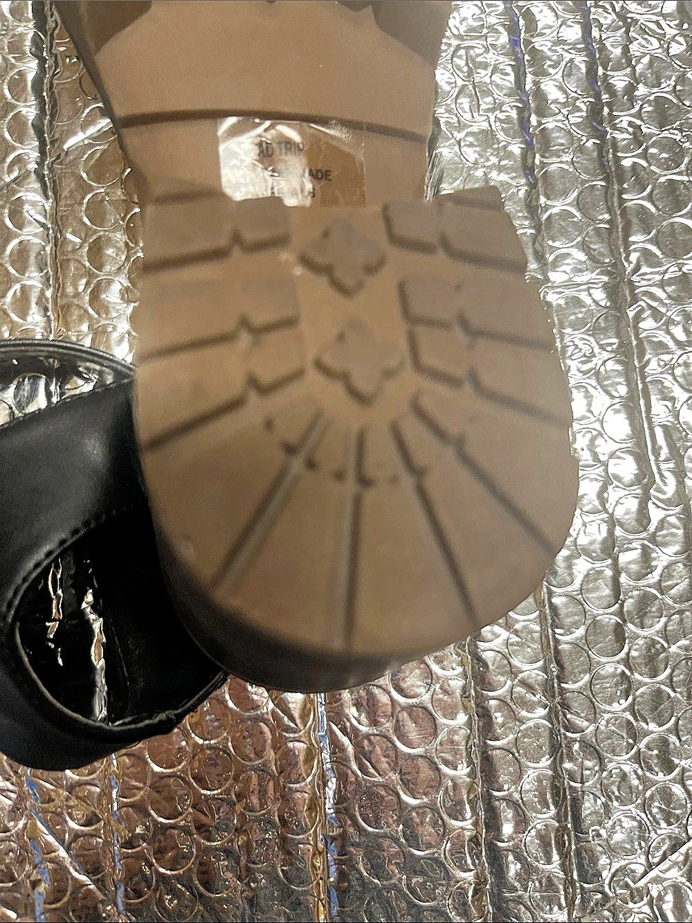 Pop  Road Trip Black Platform Sandals - Picture 9 of 12